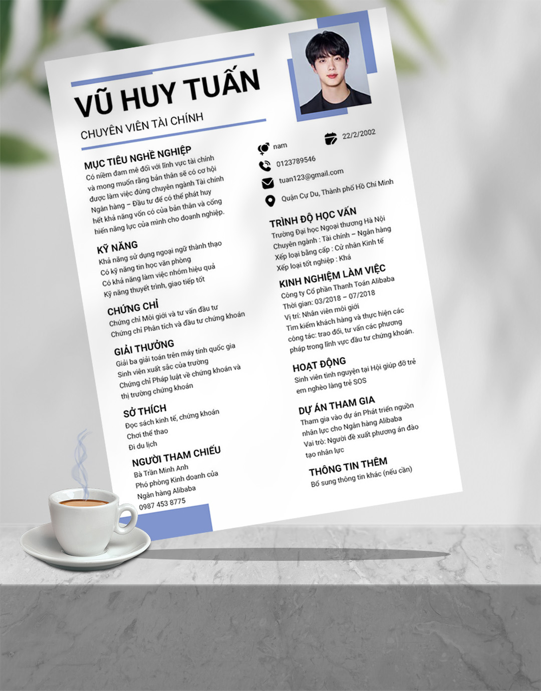 Mẫu CV Thu ngân 01