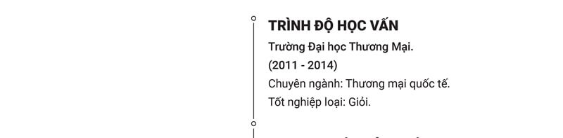 Phần trình độ học vấn - thể hiện trình độ văn hóa và kiến thức chuyên môn