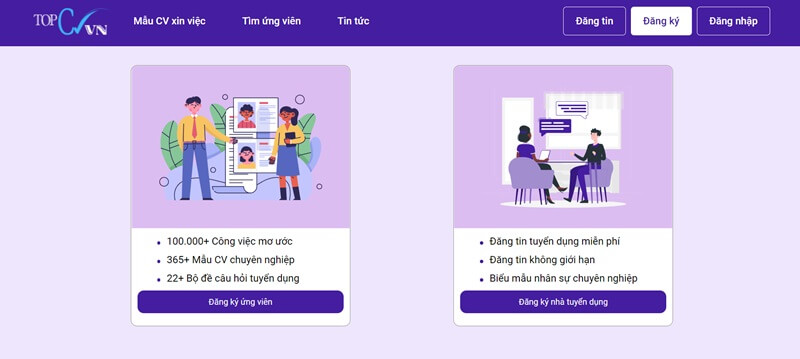 Hướng dẫn tạo CV xin việc online trên Topcvvn.com