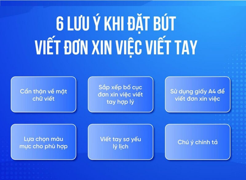 Lưu ý để viết đơn xin việc viết tay trở nên đặc biệt