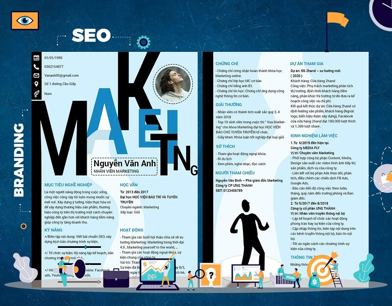Tạo mẫu CV ứng tuyển marketing chuyên nghiệp