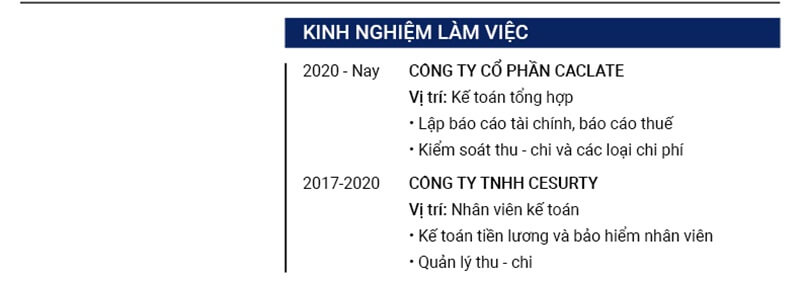 Kinh Nghiệm Làm Việc