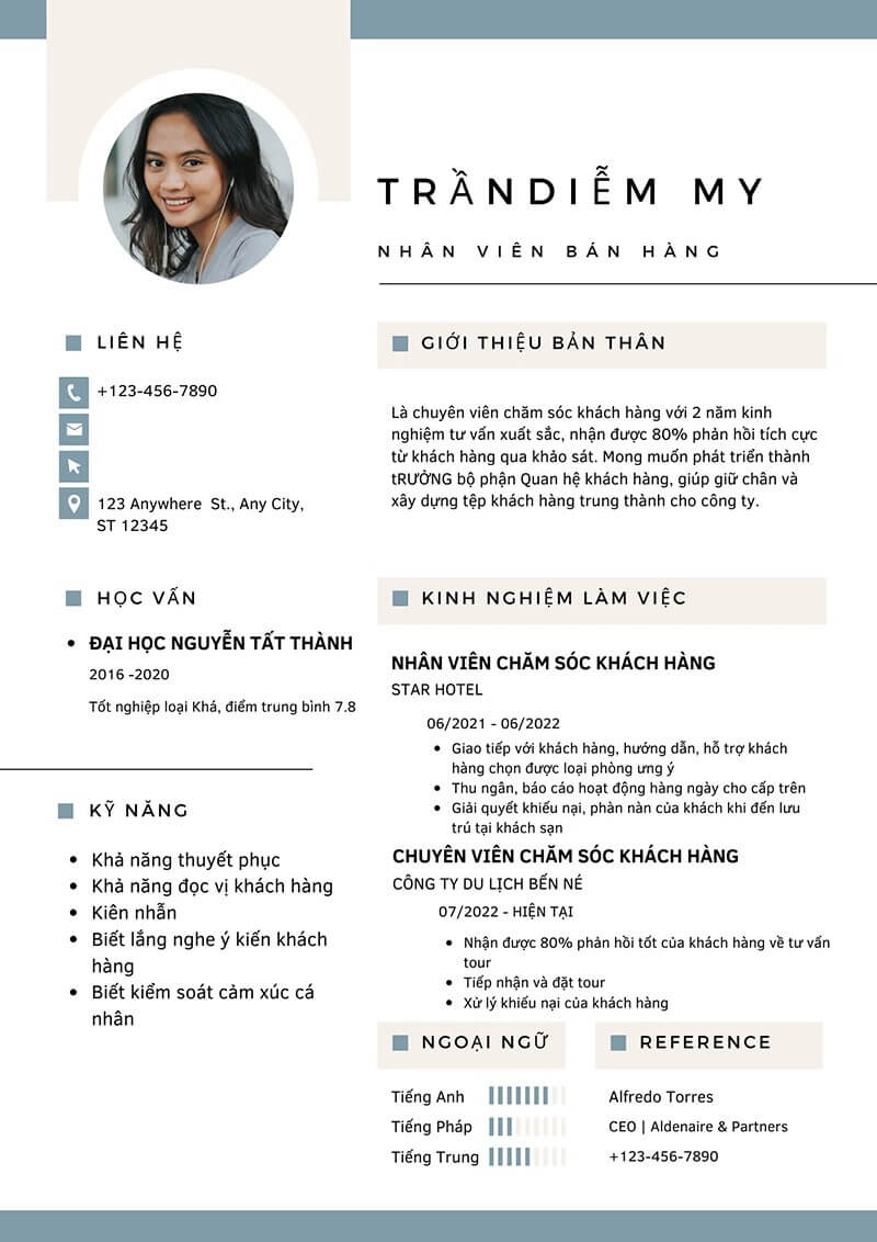 Mẫu CV chăm sóc khách hàng đẹp, chuyên nghiêp