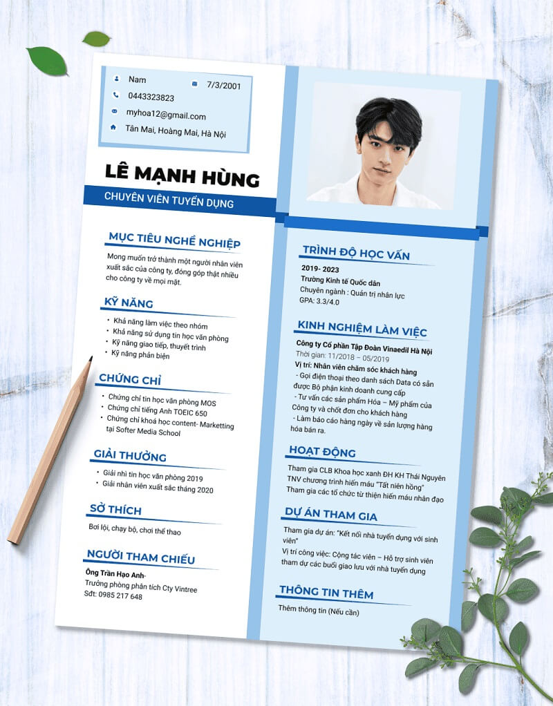 CV hành chính nhân sự đẹp