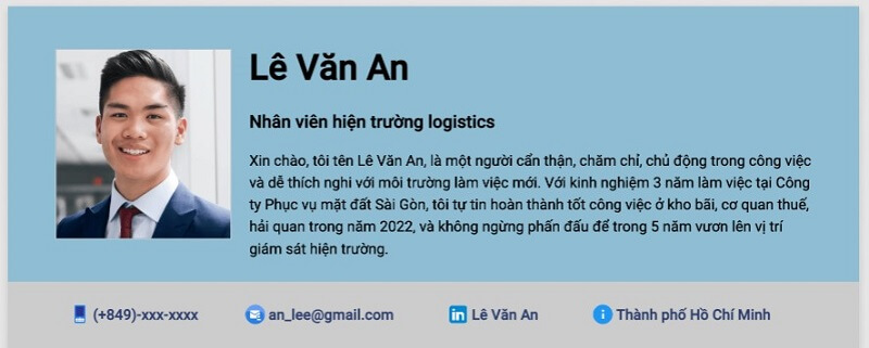 Cách trình bày thông tin cá nhân CV logistic