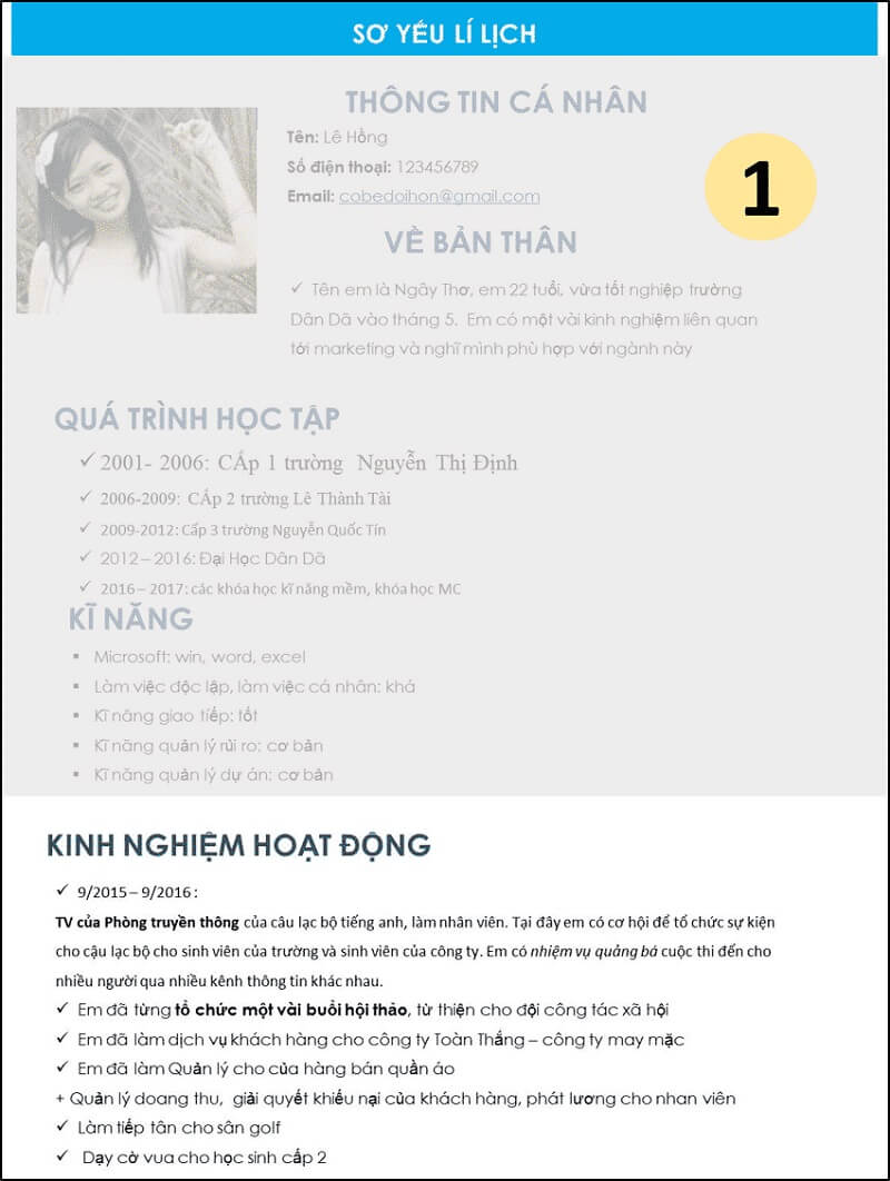 Kinh nghiệm trong CV xin việc truyền thông
