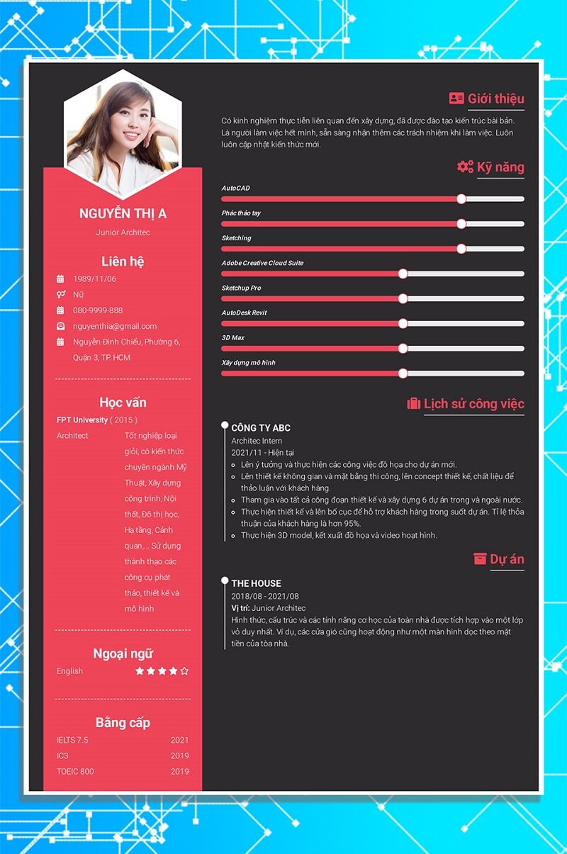 Mẫu CV xin việc xây dựng