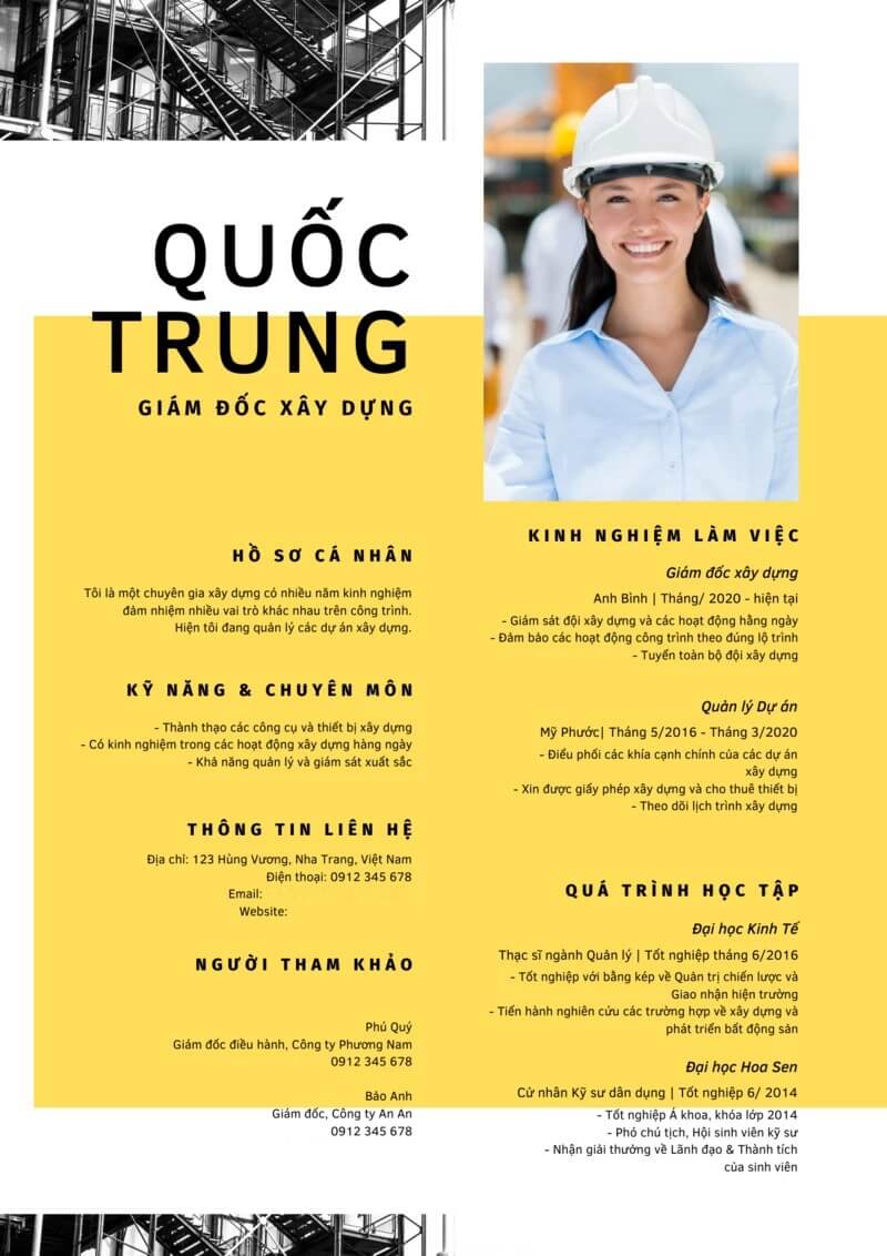 Tạo CV xây dựng chuyên nghiệp
