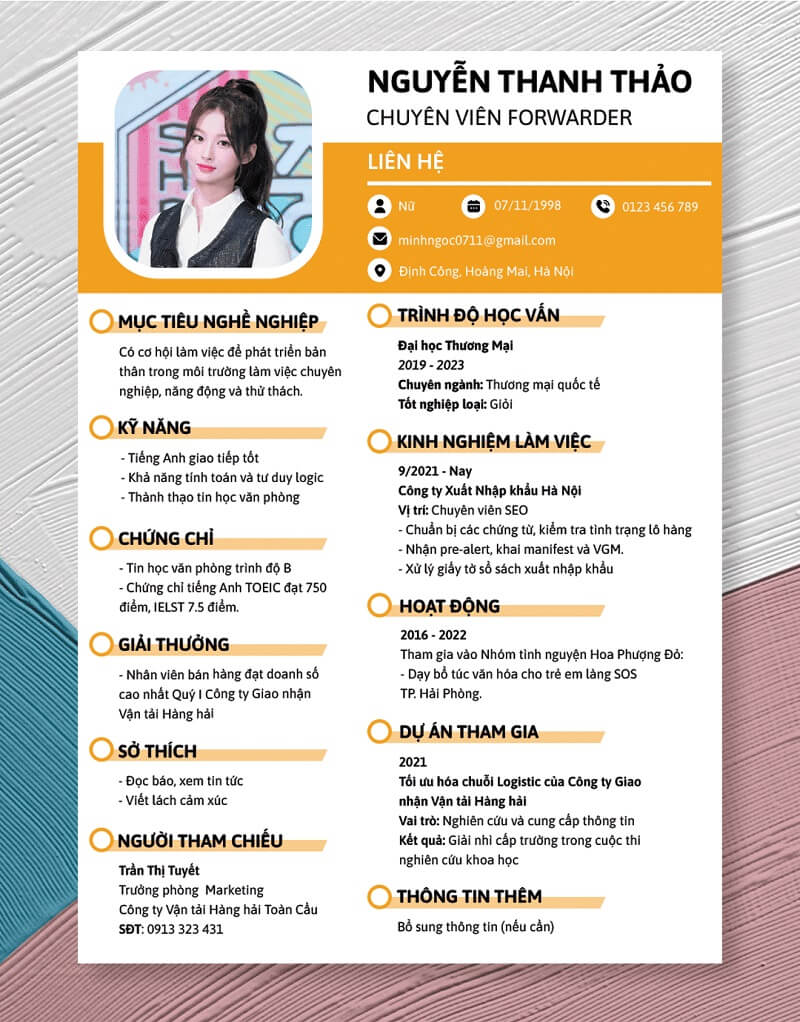 Tạo mẫu CV xuất nhập khẩu chuyên nghiệp