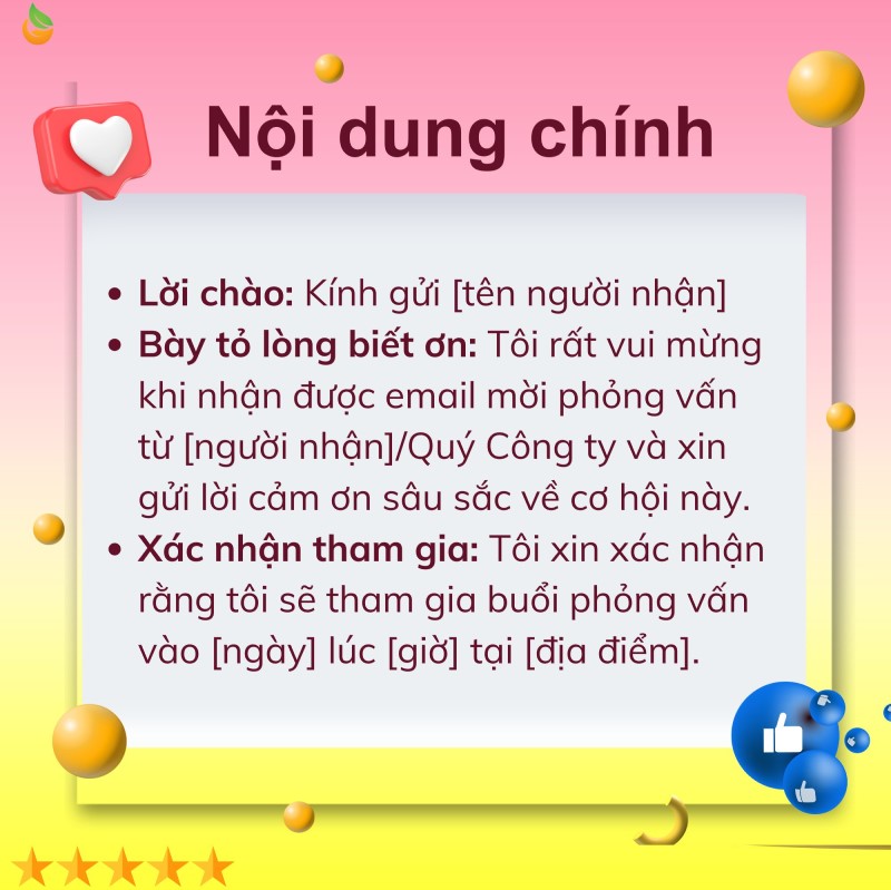 Nội dung trong thư xác nhận phỏng vấn
