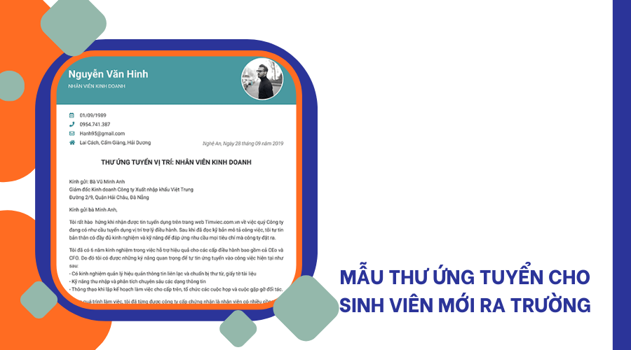 Mẫu thư ứng tuyển - yêu cầu quan trọng cần đáp ứng
