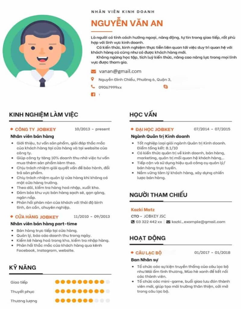 Hướng dẫn tạo mẫu CV nhân viên kinh doanh chuyên nghiệp