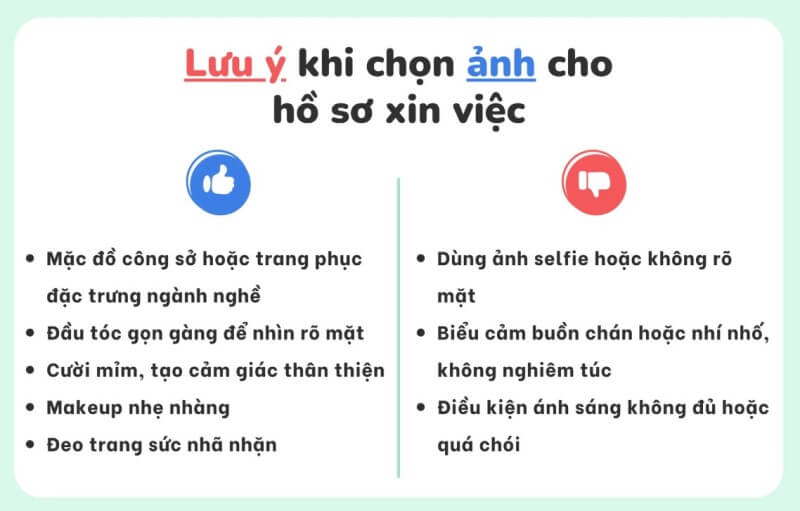 Lưu ý quan trọng khi chuẩn bị ảnh hồ sơ xin việc