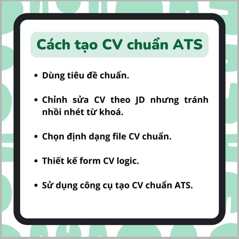 Hướng dẫn viết CV chuẩn ATS